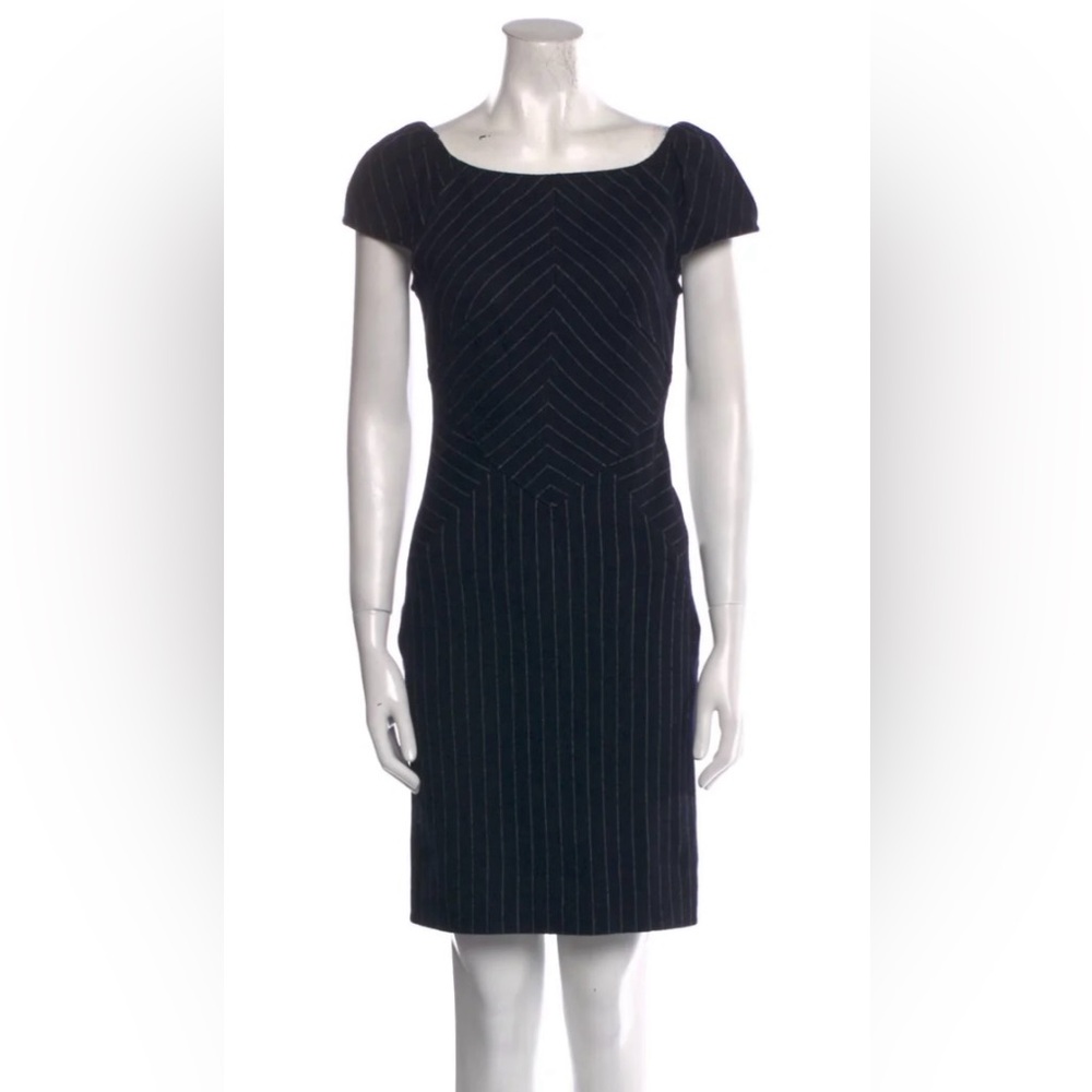 DVF Striped Mini Dress with Cap Sleeves - Size 8